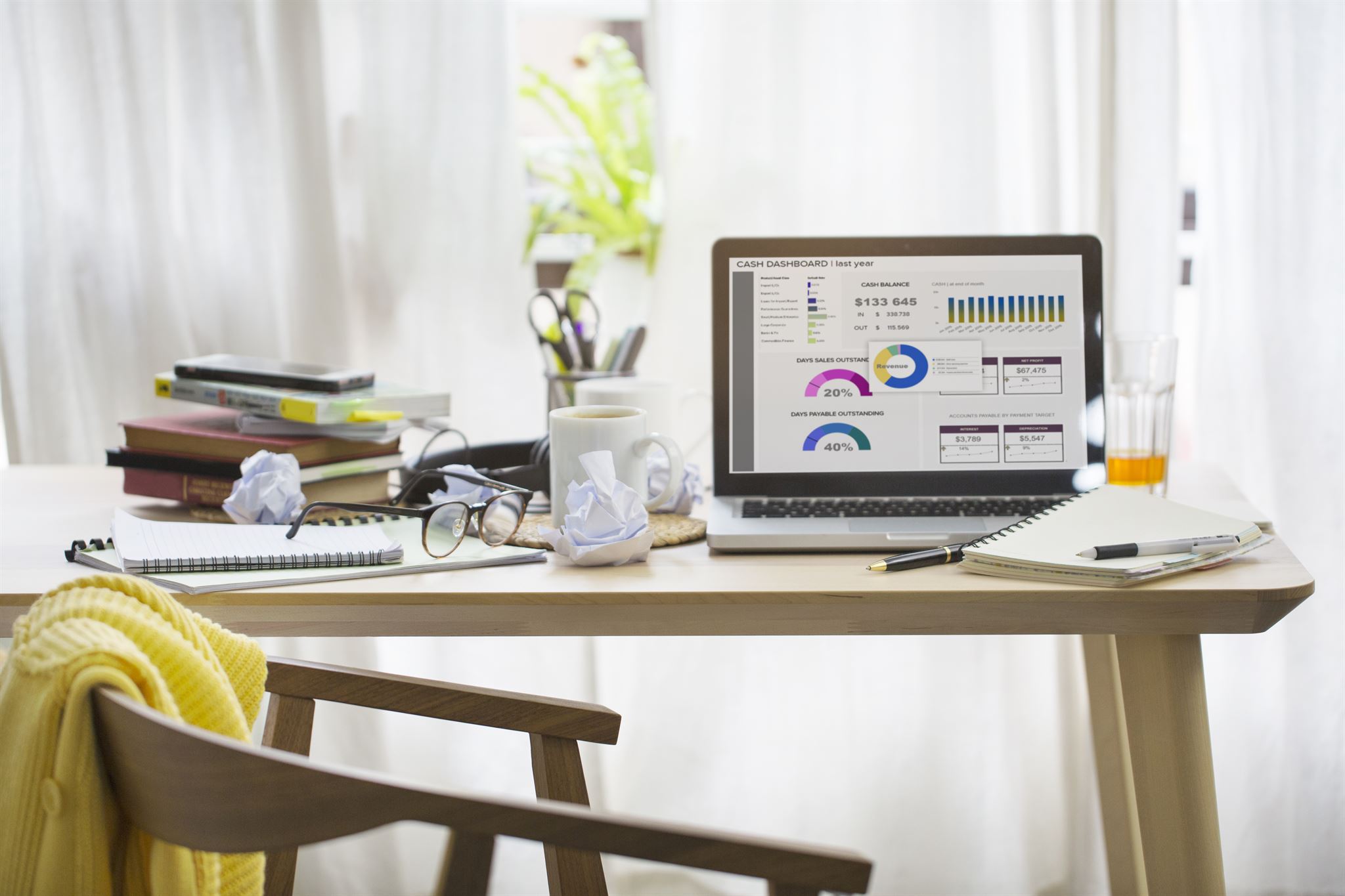 Data analytics dashboard on laptop